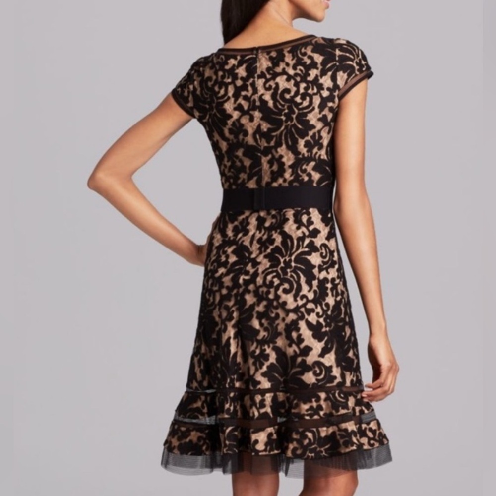 Tadashi Shoji Black Lace Midi Dress Size 10 - Picture 6 of 12